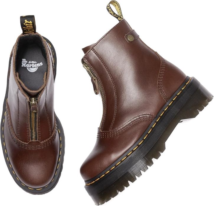Papuci ghete Dr Martens Jetta maro inchis piele