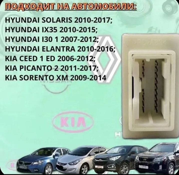 Блок AUX USB на Hyundai и Kia.