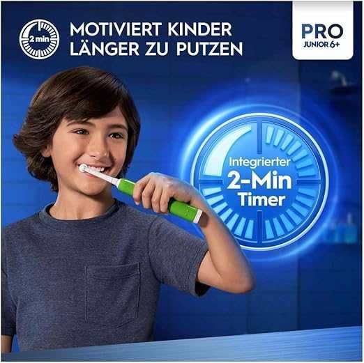Електрическа четка за зъби Oral-B Pro Junior 6+ , зелена