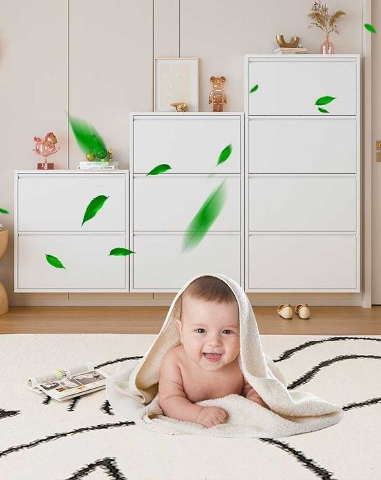 Металлический шкаф для обуви, глубина 15 см, без острых углов