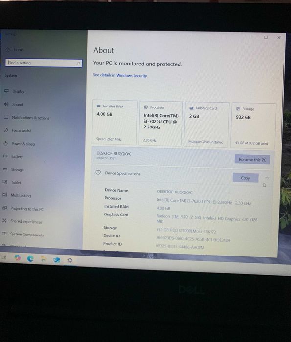 Ideal pentru scoala! Laptop Dell Inspiron 15 3000 intel i3 7th gen