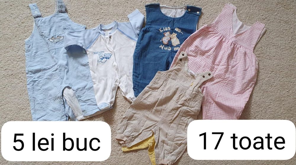 Lot haine bebelusi nou-nascuti marimea 50-56, pentru 0-3 luni