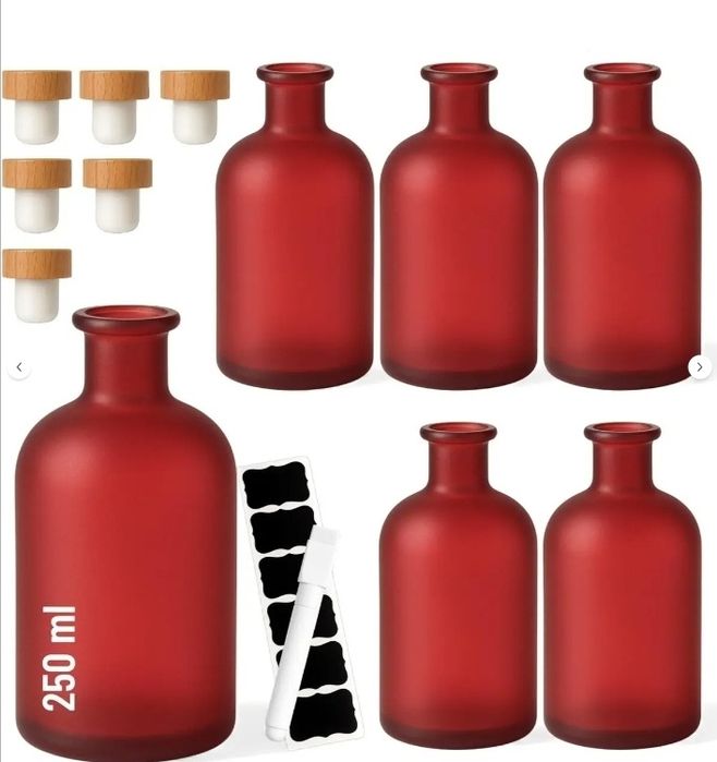 Gouveo AFRRM250HGK Set de 6 sticle de farmacie 250 ml roșu mat fără do