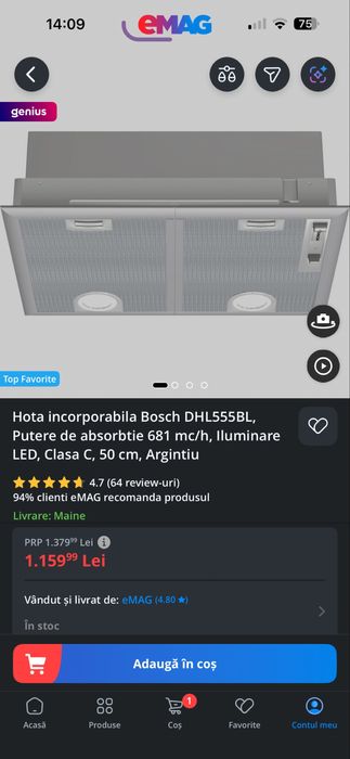 Hota Incorporabila Bosch DHL555BL