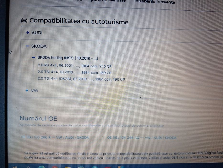 Volanta masa dubla VW Tiguan, Audi Q3 Skoda Kodiaq 2.0 tsf tfsi 4x4