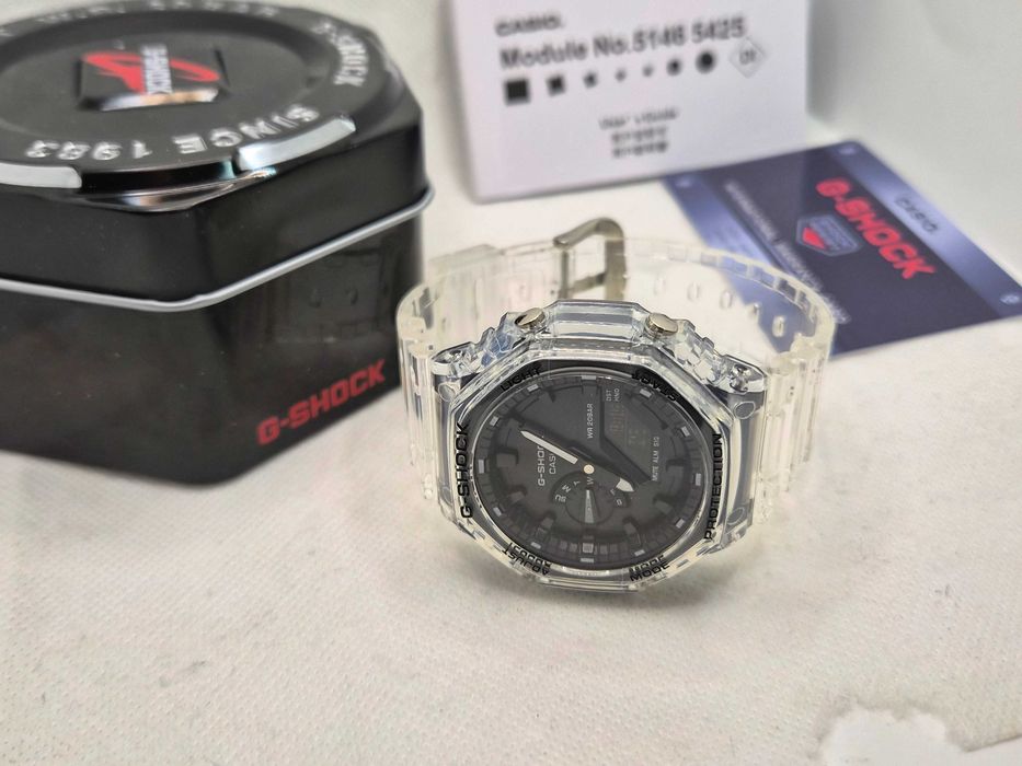 Ceas Sport  Casio g shock JELLYFISH ga2100 Transparent Black ,Nou, Garantie 2 ani