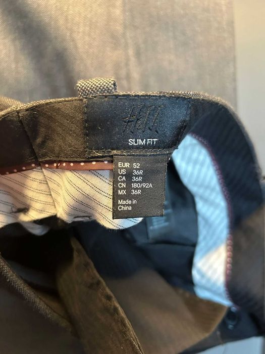 Costum Barbati/Barbatesc, H&M, Marimea 52, Gri inchis, Slim Fit