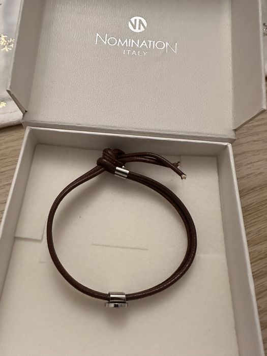Кафява кожена гривна Nomination