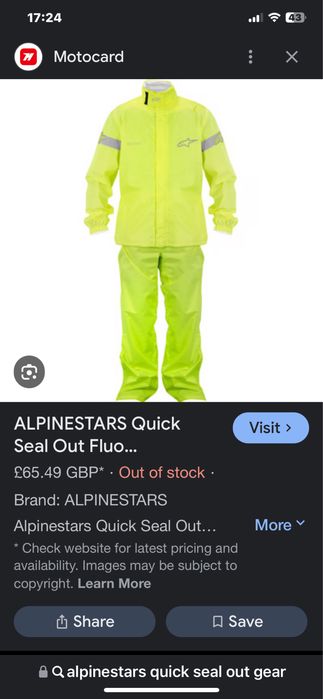 Costum Ploaie Alpinestars Quickseal