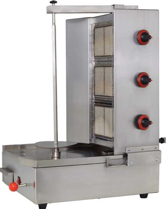 Rotisor Kebab / Shawarma / Saorma Profesional 3 Arzatoare GPL Motor Jos Inox Premium Transport Gratuit