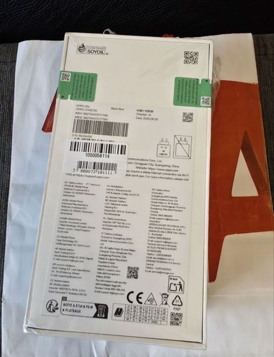 ЗАПЕЧАТАН 128GB Oppo A5x Гаранция А1 2027г. Black Blue | Черен | Син