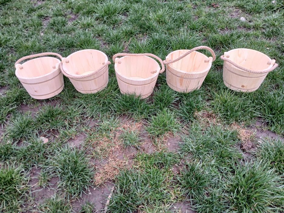 Găleată lemn rustic