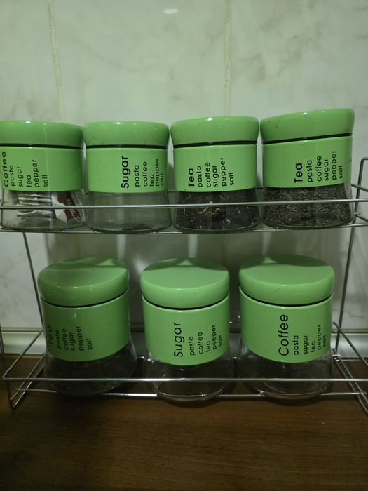 Банки стеклянные 7 шт для кофе, сахара, специй