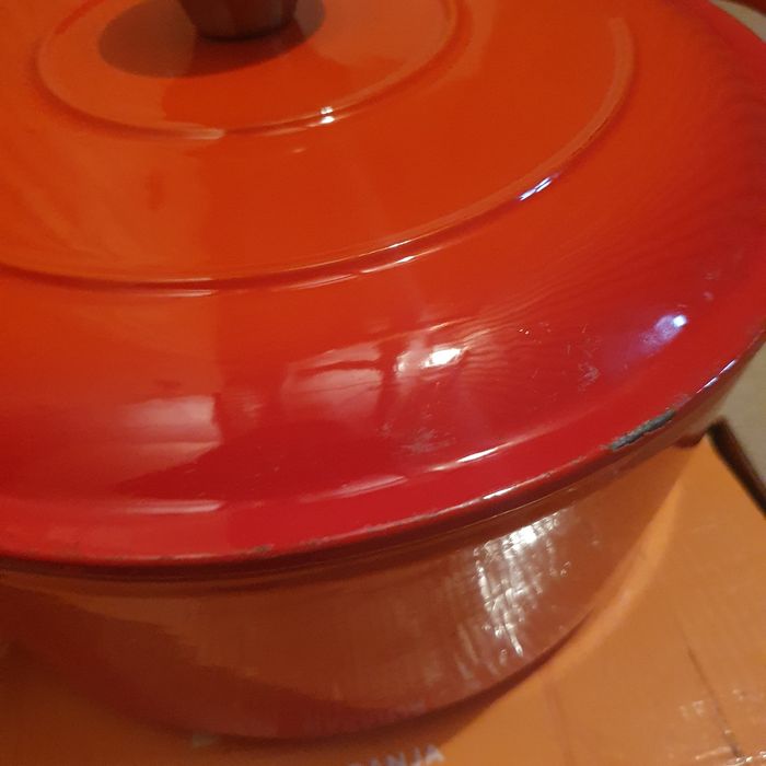 Oala din Fonta Emailata, 4.8l/26cm, portocalie - Lätt Home