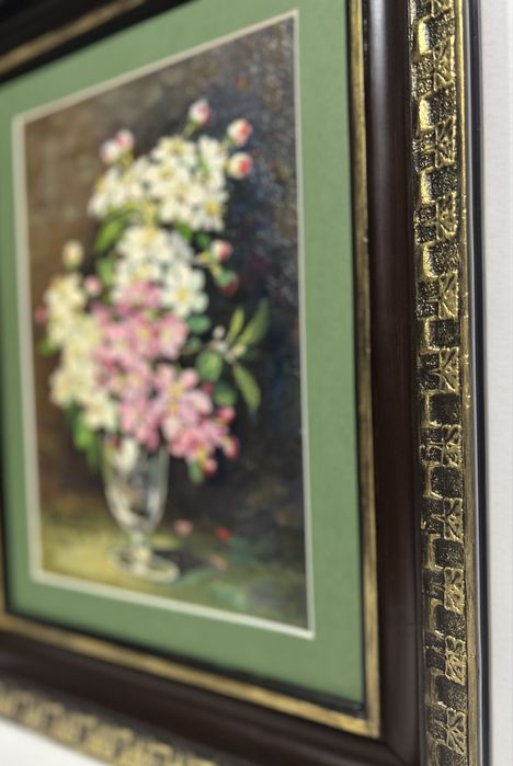 T Schipor Tablou Natura Statica Vas cu Flori de Mar pictura ulei