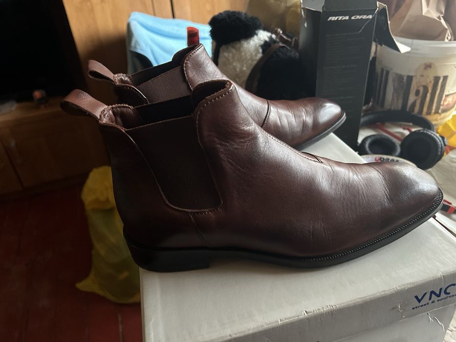 Chelsea Brown Leather boots Pantofi ghete de piele maro