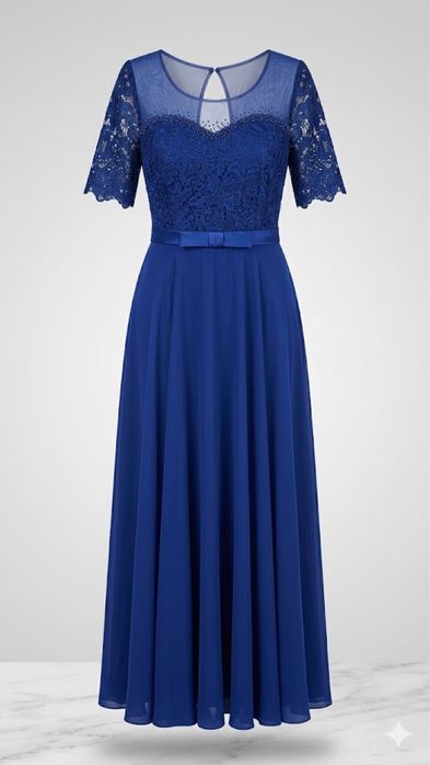 Официална рокля синя.