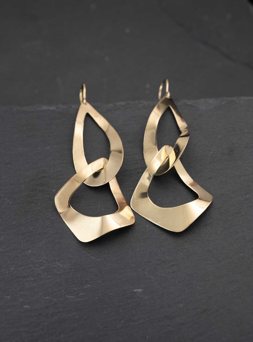 Сребърни висящи обеци, елегантни сребърни обеци, големи обеци