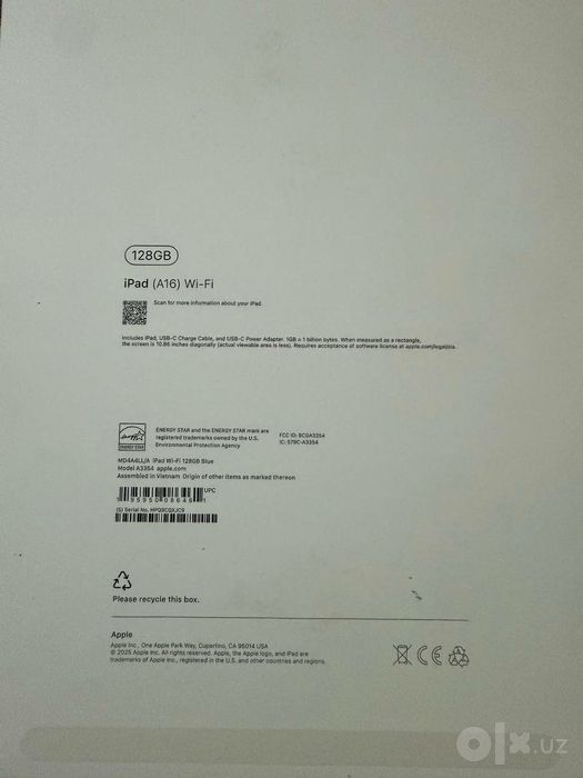 Ipad A16 128гигабайтов