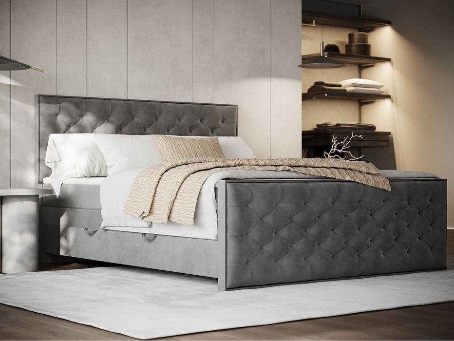 Pat boxspring 200x200 cu saltele incluse