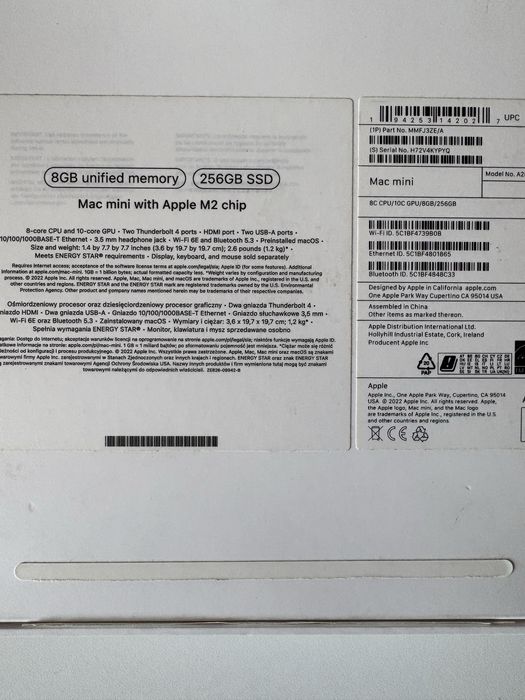 Mac mini M2 (2022) 8GB RAM / 256GB SSD + Docking Station SATA