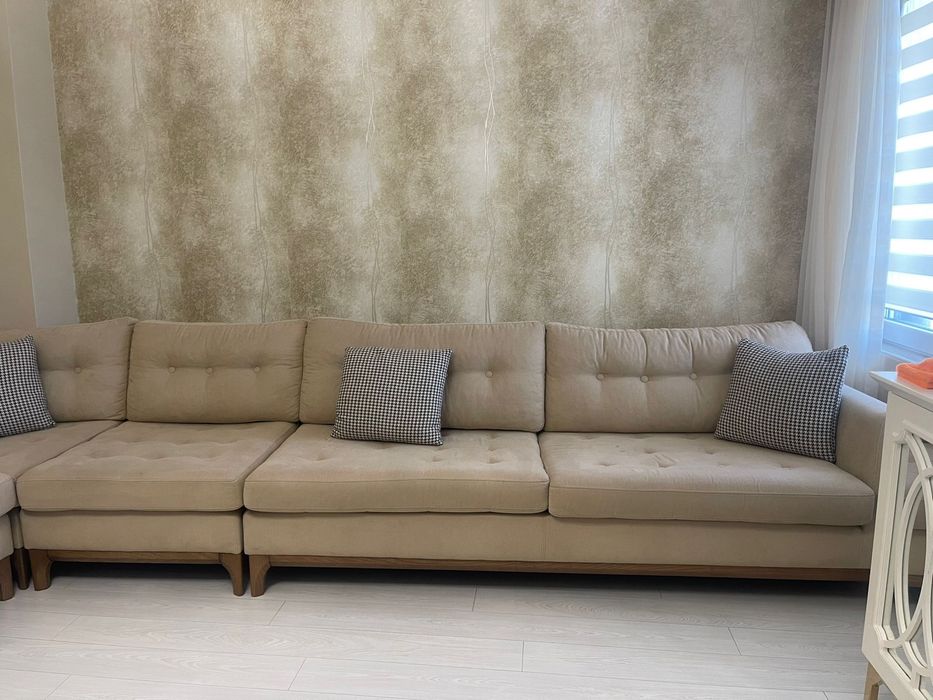 Бежов Ъглов диван