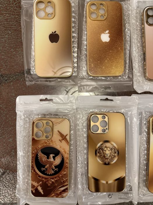 Huse Carcase protectie iPhone 16 Pro Max Gold premium