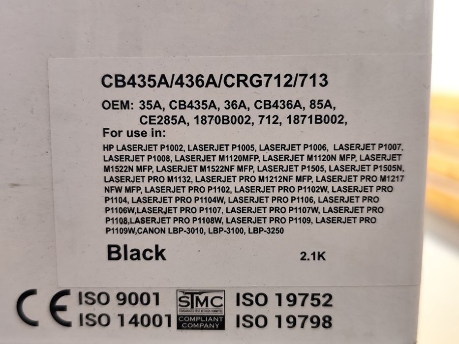 2 cartușe toner compatibile HP / Canon CB435A CB436A CRG712/713