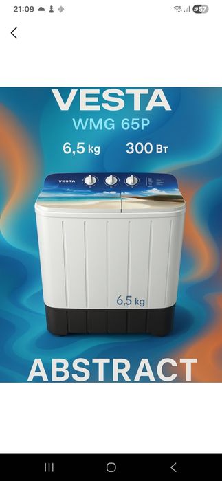 Vesta 6,5kg kir mashin satiladi