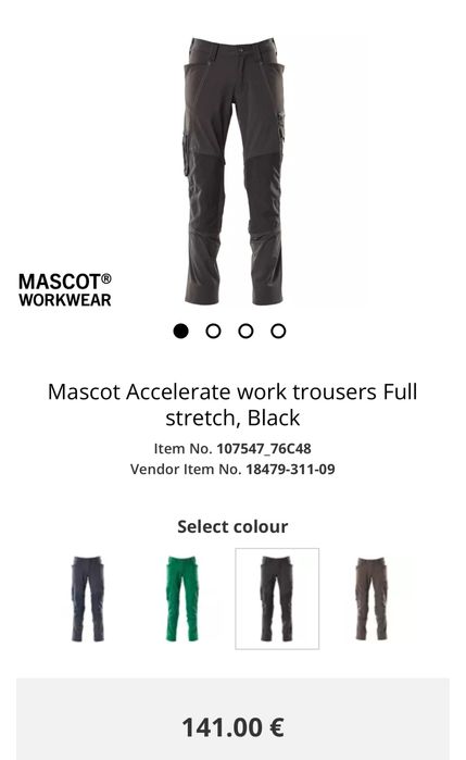 Мъжки работен панталон MASCOT . Размер 52