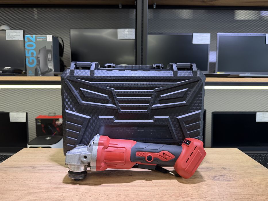 Аккумуляторная угловая шлифовальная машина, 125 мм, 2 батареи,1544/А10