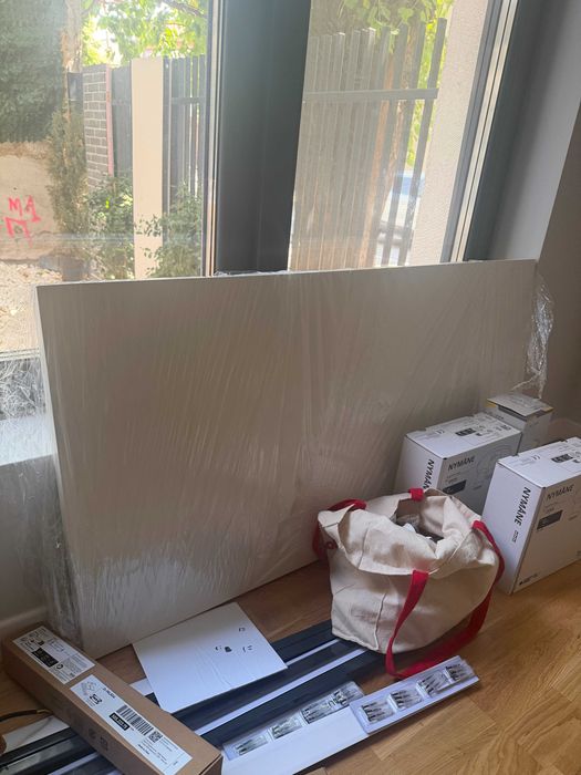 2 birouri IKEA LAGKAPTEN + 6 picioare ADILS, alb