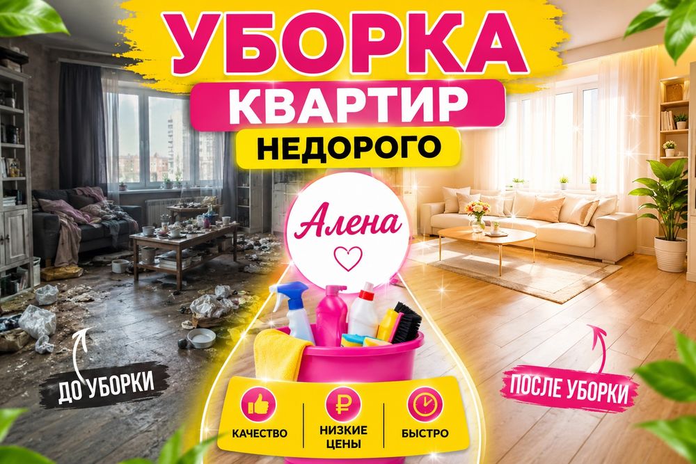 Уборка квартир( НЕДОРОГО) русские девушки клинеры!!