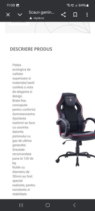 Scaun gaming nou