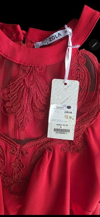 ЕФЕКТНА ЧЕРВЕНА РОКЛЯ –ZOЛА-  нова, елегантна и впечатляваща