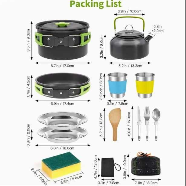 Комплект къмпинг тенджери Forest tales GT-308, 15 части