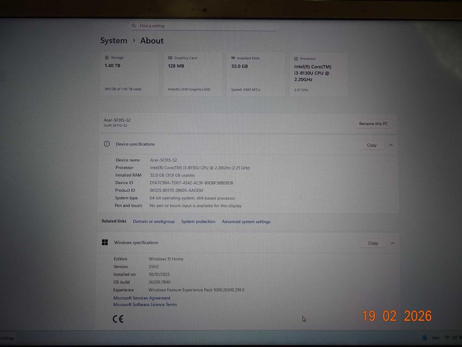 Лаптоп Acer Swift 3