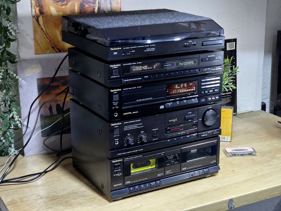 Linie audio TECHNICS x820, amplificator, deck,pick-up, tuner,cd player