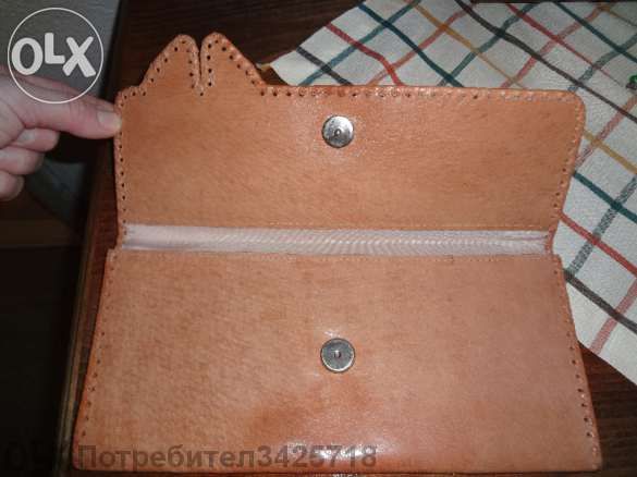 Клъч чанта, чанта - портмоне от естествена кожа