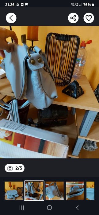 Geanta piele naturala bleo noua