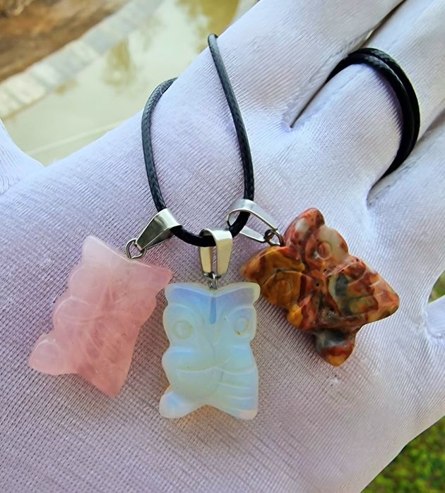 Кулон Сова из натуральных камней