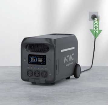 Портативна Зарядна Станция (с LiFePO4 Батерия и Wifi ) V-tac 3000W / 2560Wh
