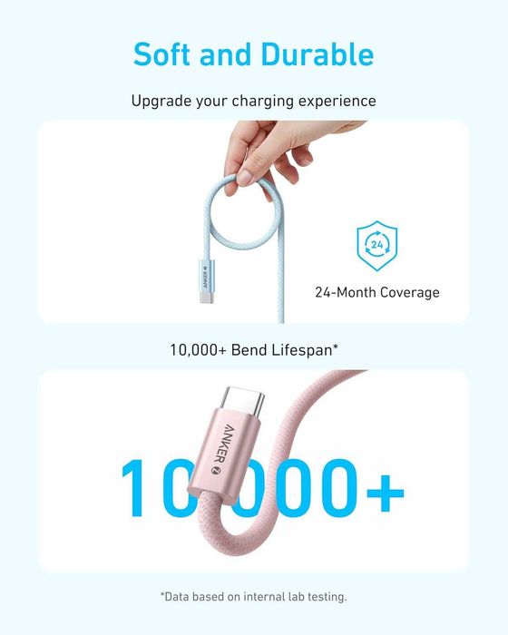 Anker ZOLO USB C към USB C кабел 180cm дължина,240W