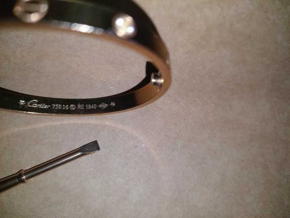 Bratara cartier in cutie originala cadou cu cheita marime 16