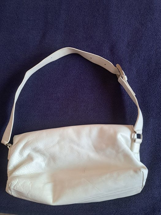 Чанта бяла естествена кожа Vittoria Mango, Italia