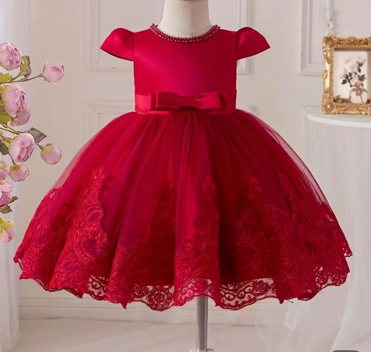 Вълшебна коледна официална рокличка 5-6г.