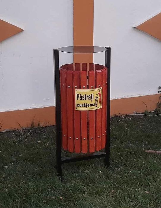 Cos de gunoi stradal din lemn/gradina/spatii/verzi/private