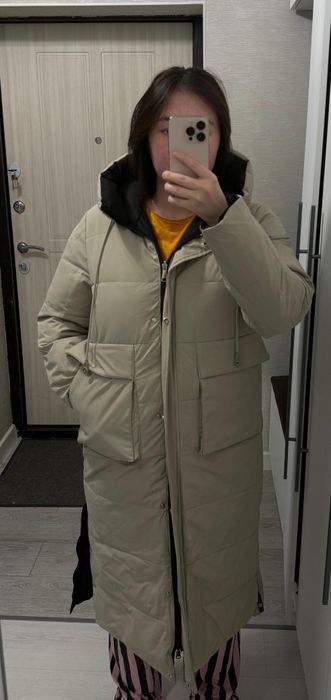 Двухсторонный куртка длинный
