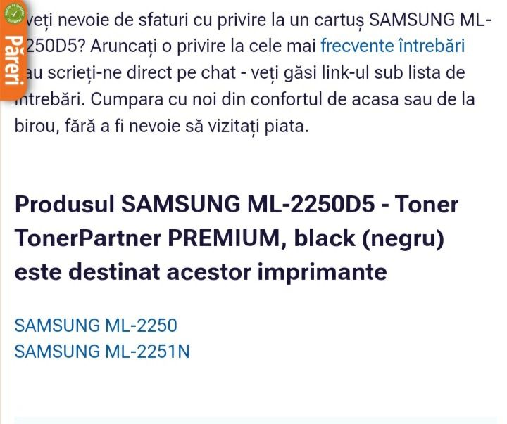 Tonar imprimantă samsung