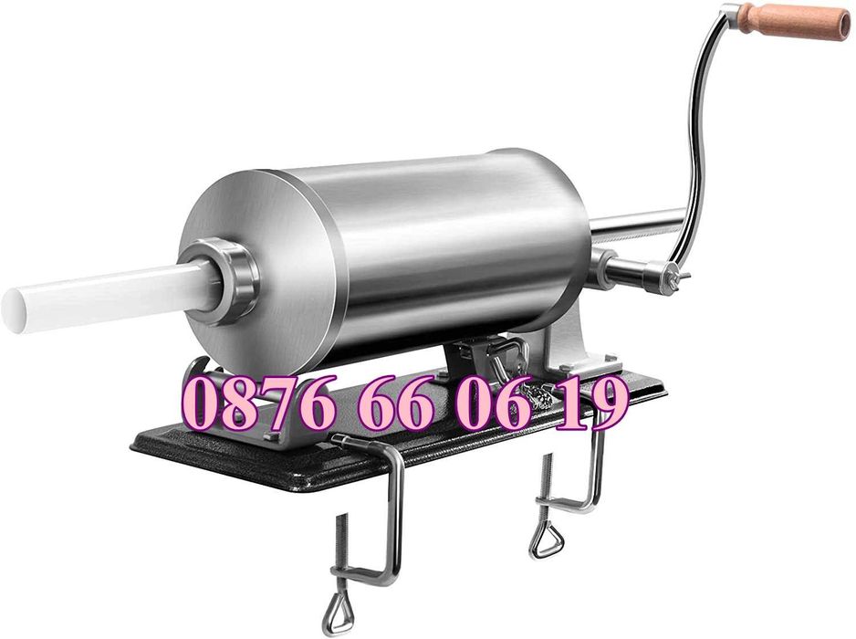 Пълначка за месо 4 литра, хоризонтална пълначка с дървен плот